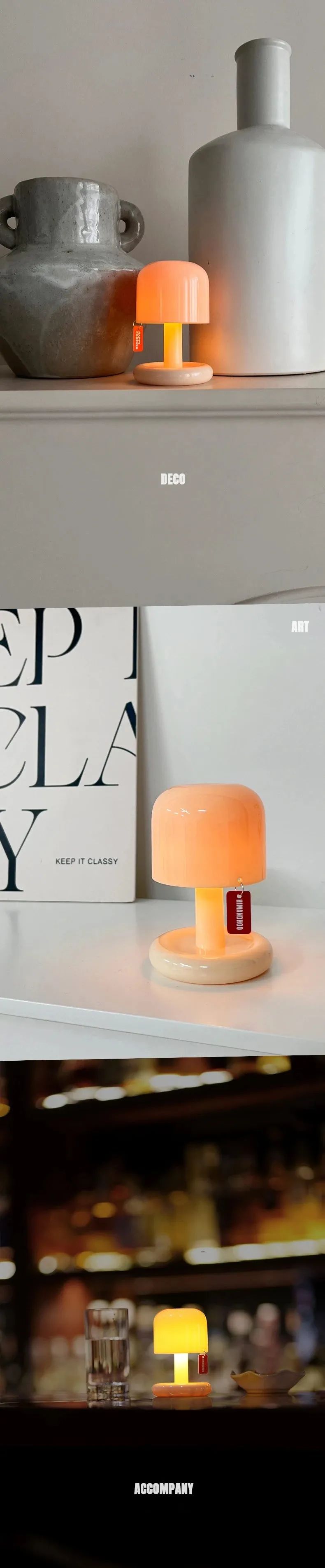 🌅 Mini Desktop Sunset Night Lamp | Creative USB Rechargeable Mushroom Style LED Night Light | Perfect for Coffee Bar & Home Decor
