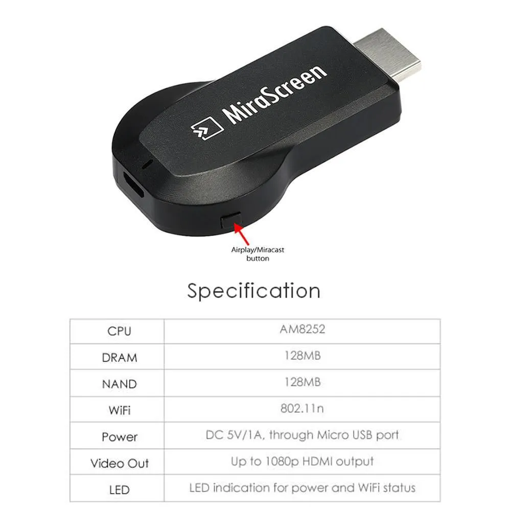 1080P HDMI Wireless WIFI Display TV Stick ( RemoteCast Display)