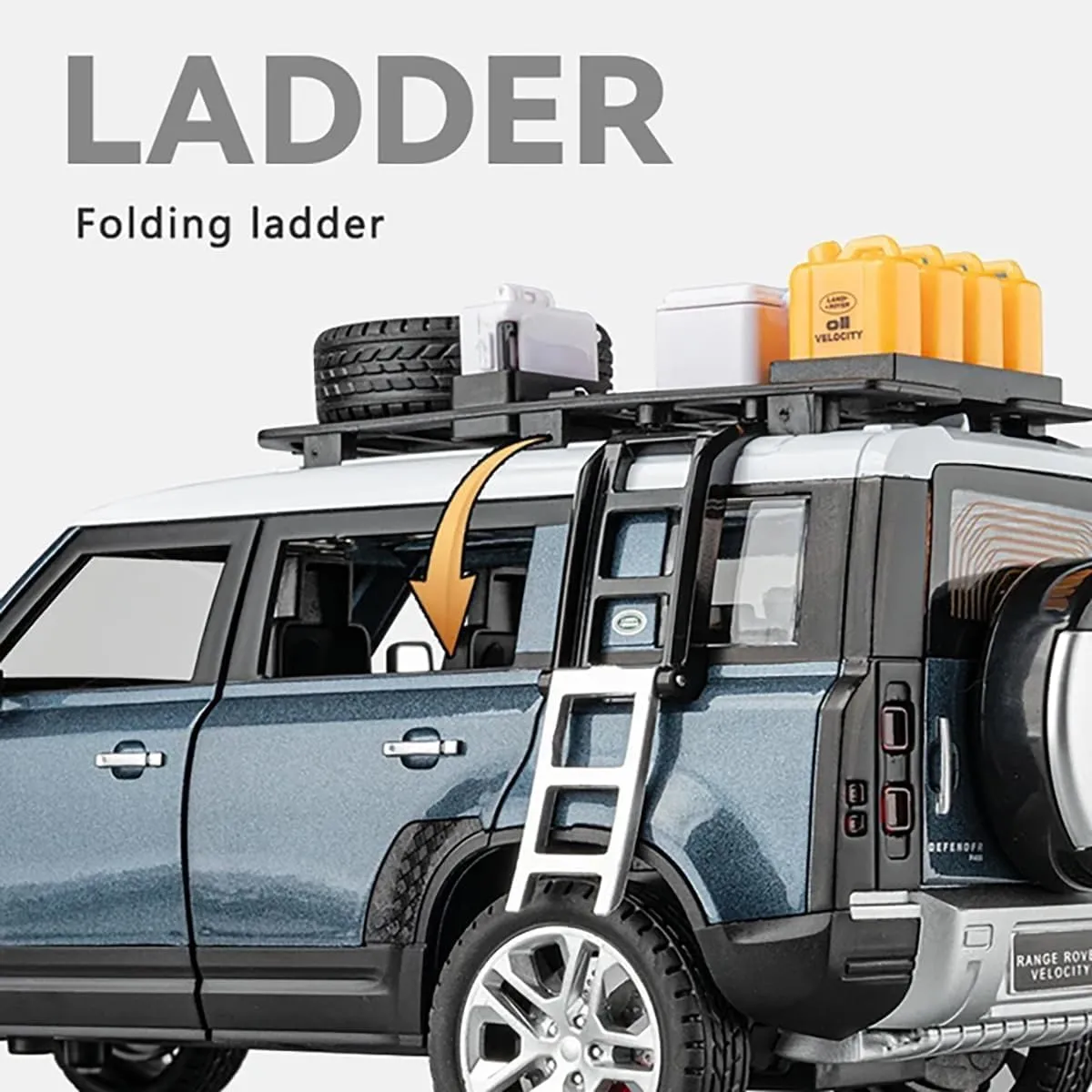 1:24 LAND ROVER DEFENDER MODEL CAR SPORTS CAR EXCLUSIVE ALLOY METAL PULL BACK DIE-CAST CAR DIECAST METAL PULLBACK TOY CAR WITH OPENABLE DOORS & LIGHT MUSIC TOYS FOR KIDS【 COLOR AS PER STOCK 】