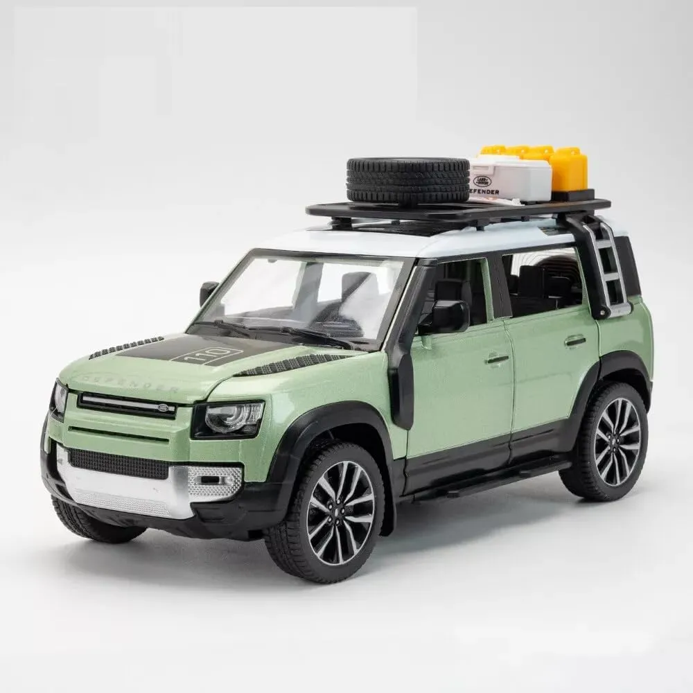 1:24 LAND ROVER DEFENDER MODEL CAR SPORTS CAR EXCLUSIVE ALLOY METAL PULL BACK DIE-CAST CAR DIECAST METAL PULLBACK TOY CAR WITH OPENABLE DOORS & LIGHT MUSIC TOYS FOR KIDS【 COLOR AS PER STOCK 】
