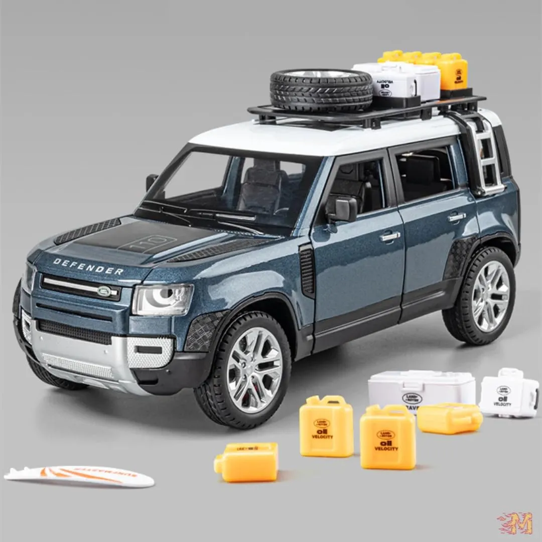 1:24 LAND ROVER DEFENDER MODEL CAR SPORTS CAR EXCLUSIVE ALLOY METAL PULL BACK DIE-CAST CAR DIECAST METAL PULLBACK TOY CAR WITH OPENABLE DOORS & LIGHT MUSIC TOYS FOR KIDS【 COLOR AS PER STOCK 】