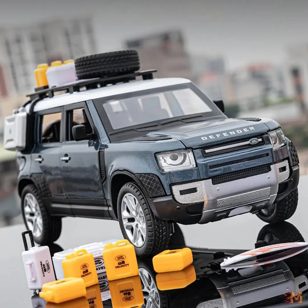 1:24 LAND ROVER DEFENDER MODEL CAR SPORTS CAR EXCLUSIVE ALLOY METAL PULL BACK DIE-CAST CAR DIECAST METAL PULLBACK TOY CAR WITH OPENABLE DOORS & LIGHT MUSIC TOYS FOR KIDS【 COLOR AS PER STOCK 】