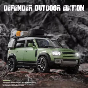 1:24 LAND ROVER DEFENDER MODEL CAR SPORTS CAR EXCLUSIVE ALLOY METAL PULL BACK DIE-CAST CAR DIECAST METAL PULLBACK TOY CAR WITH OPENABLE DOORS & LIGHT MUSIC TOYS FOR KIDS【 COLOR AS PER STOCK 】