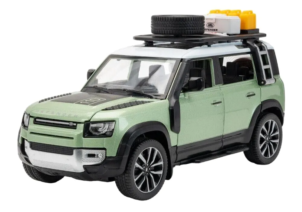 1:24 LAND ROVER DEFENDER MODEL CAR SPORTS CAR EXCLUSIVE ALLOY METAL PULL BACK DIE-CAST CAR DIECAST METAL PULLBACK TOY CAR WITH OPENABLE DOORS & LIGHT MUSIC TOYS FOR KIDS【 COLOR AS PER STOCK 】