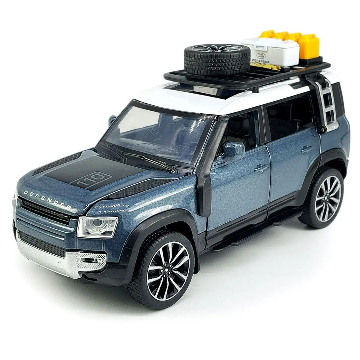1:24 LAND ROVER DEFENDER MODEL CAR SPORTS CAR EXCLUSIVE ALLOY METAL PULL BACK DIE-CAST CAR DIECAST METAL PULLBACK TOY CAR WITH OPENABLE DOORS & LIGHT MUSIC TOYS FOR KIDS【 COLOR AS PER STOCK 】
