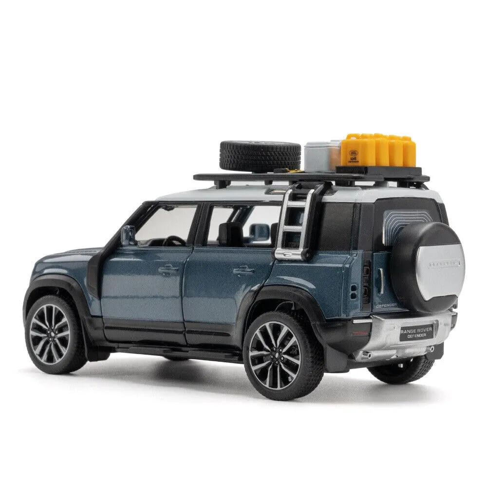 1:24 LAND ROVER DEFENDER MODEL CAR SPORTS CAR EXCLUSIVE ALLOY METAL PULL BACK DIE-CAST CAR DIECAST METAL PULLBACK TOY CAR WITH OPENABLE DOORS & LIGHT MUSIC TOYS FOR KIDS【 COLOR AS PER STOCK 】