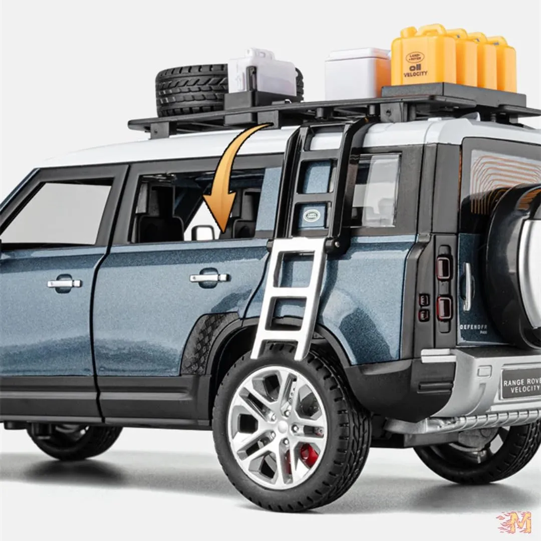 1:24 LAND ROVER DEFENDER MODEL CAR SPORTS CAR EXCLUSIVE ALLOY METAL PULL BACK DIE-CAST CAR DIECAST METAL PULLBACK TOY CAR WITH OPENABLE DOORS & LIGHT MUSIC TOYS FOR KIDS【 COLOR AS PER STOCK 】