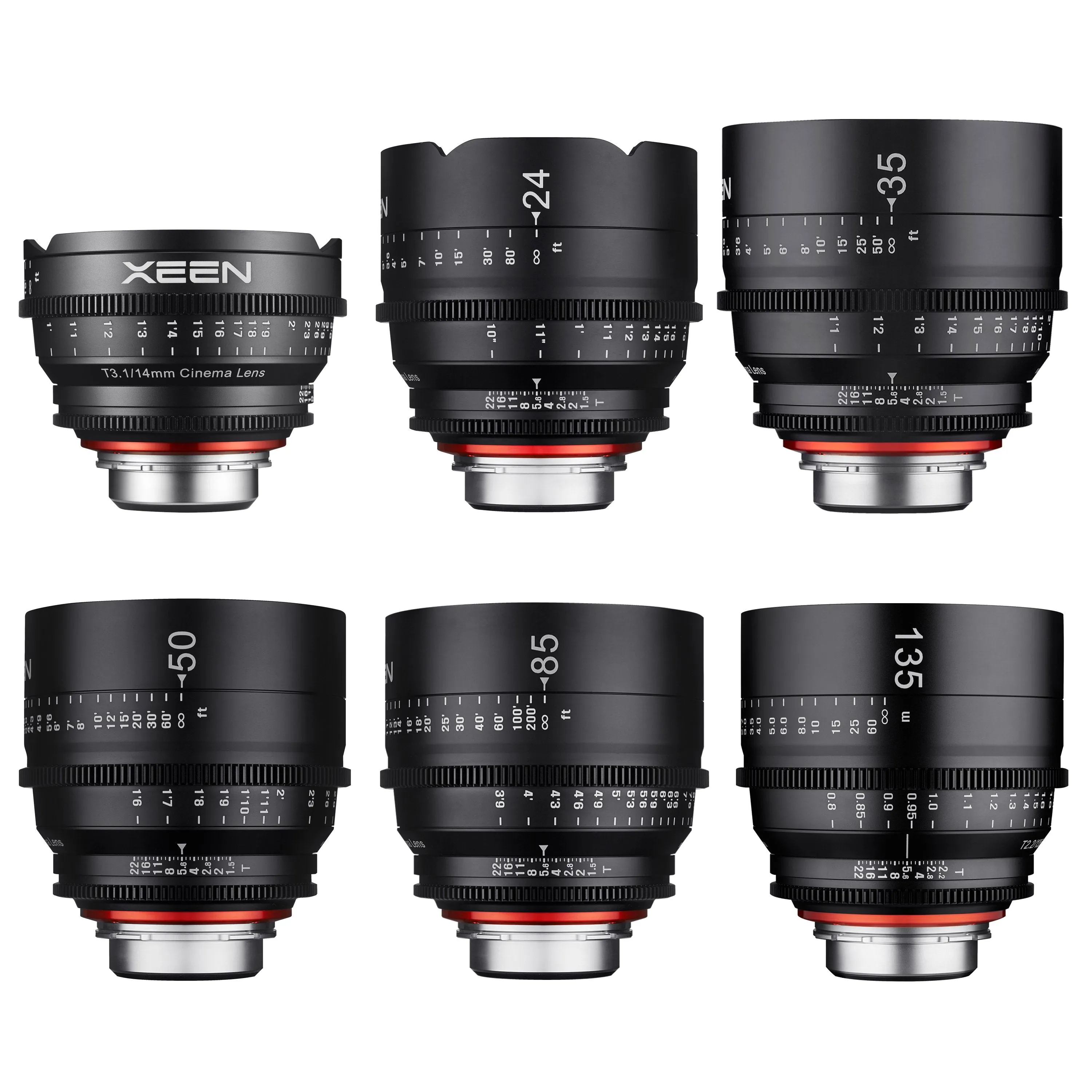 14, 24, 35, 50, 85, 135mm XEEN Pro Cinema Lens Bundle