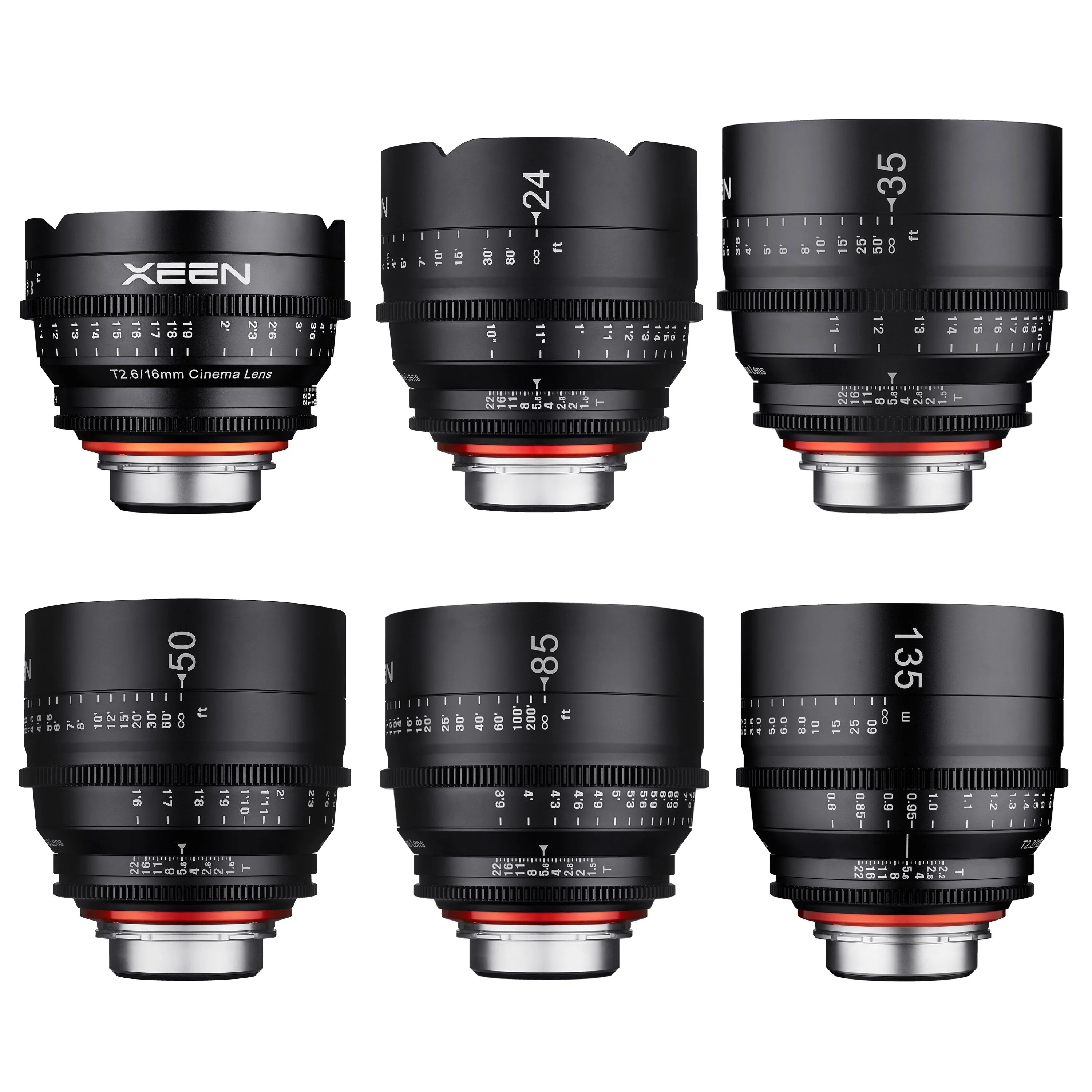 16, 24, 35, 50, 85, 135mm XEEN Pro Cinema Lens Bundle