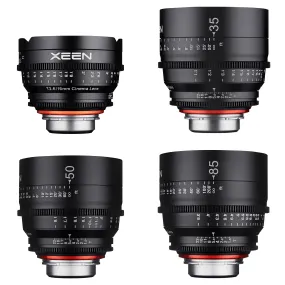 XEEN Pro Cinema Lens Bundle: 16mm, 35mm, 50mm, and 85mm - Professional Filmmaking Equipment