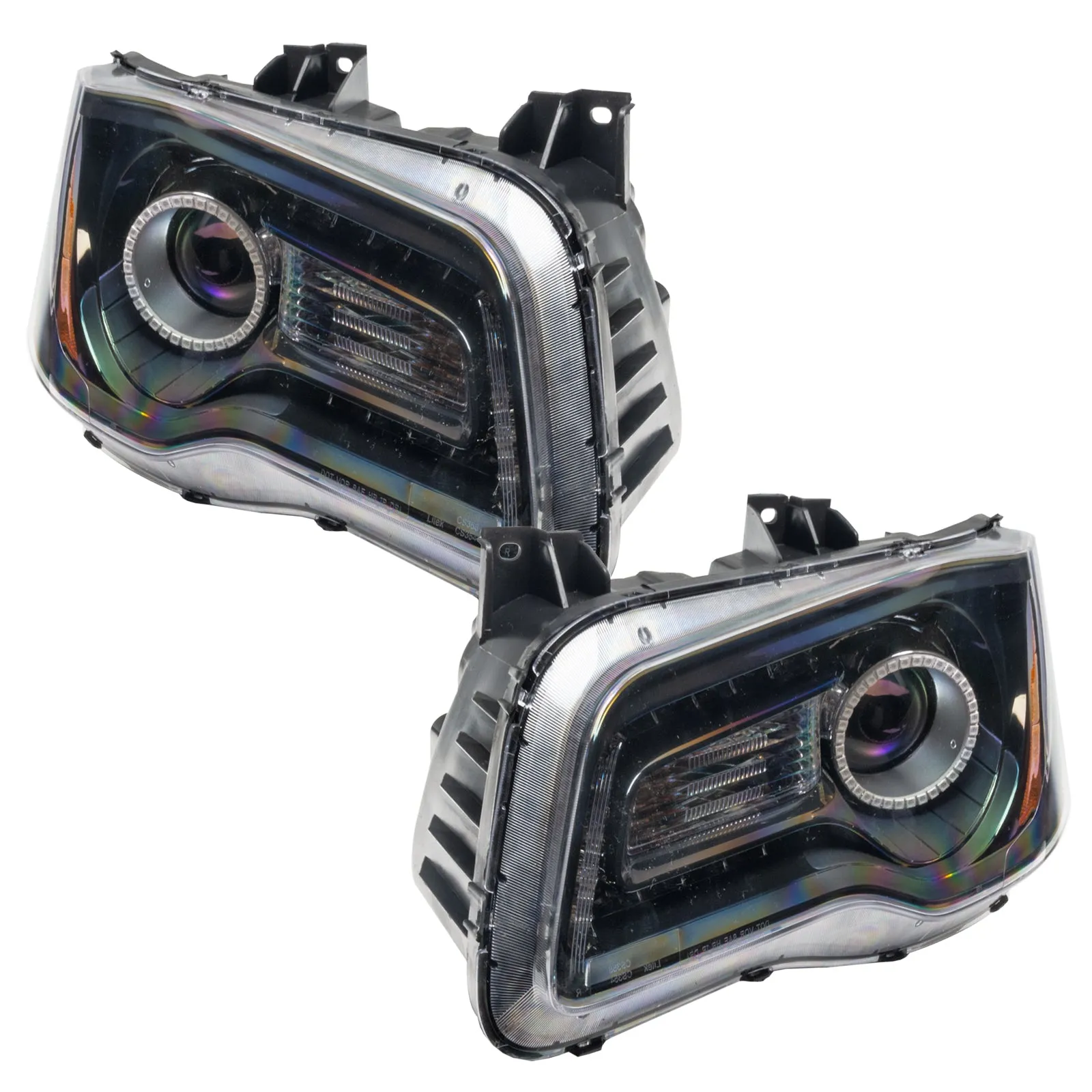 2011-2014 Chrysler 300C NON HID Pre-Assembled Headlights - Black Housing