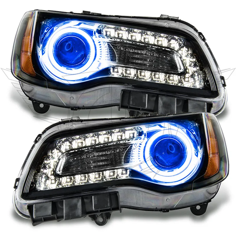 2011-2014 Chrysler 300C NON HID Pre-Assembled Headlights - Black Housing