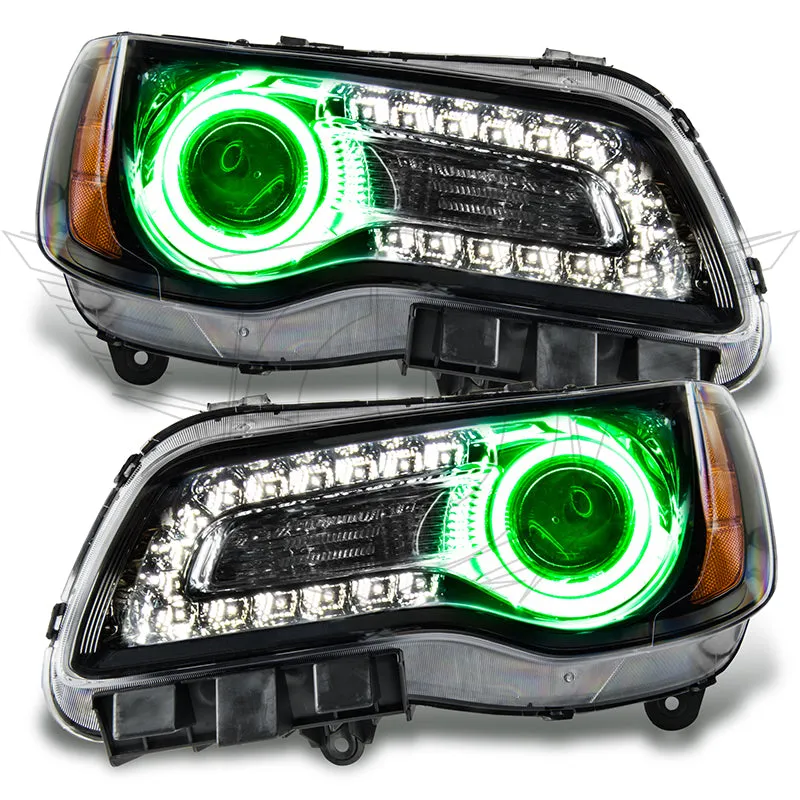 2011-2014 Chrysler 300C NON HID Pre-Assembled Headlights - Black Housing