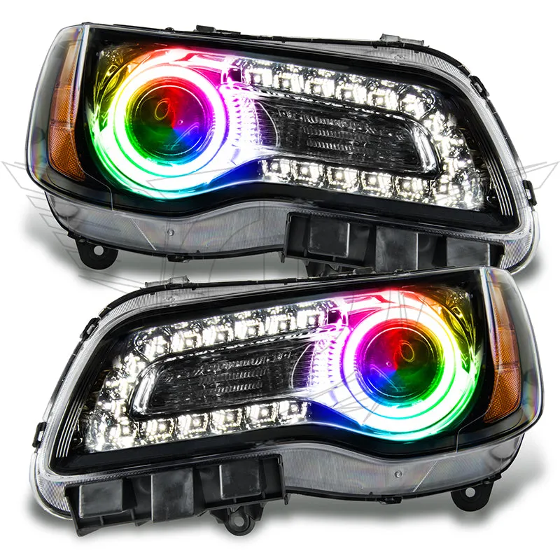2011-2014 Chrysler 300C NON HID Pre-Assembled Headlights - Black Housing