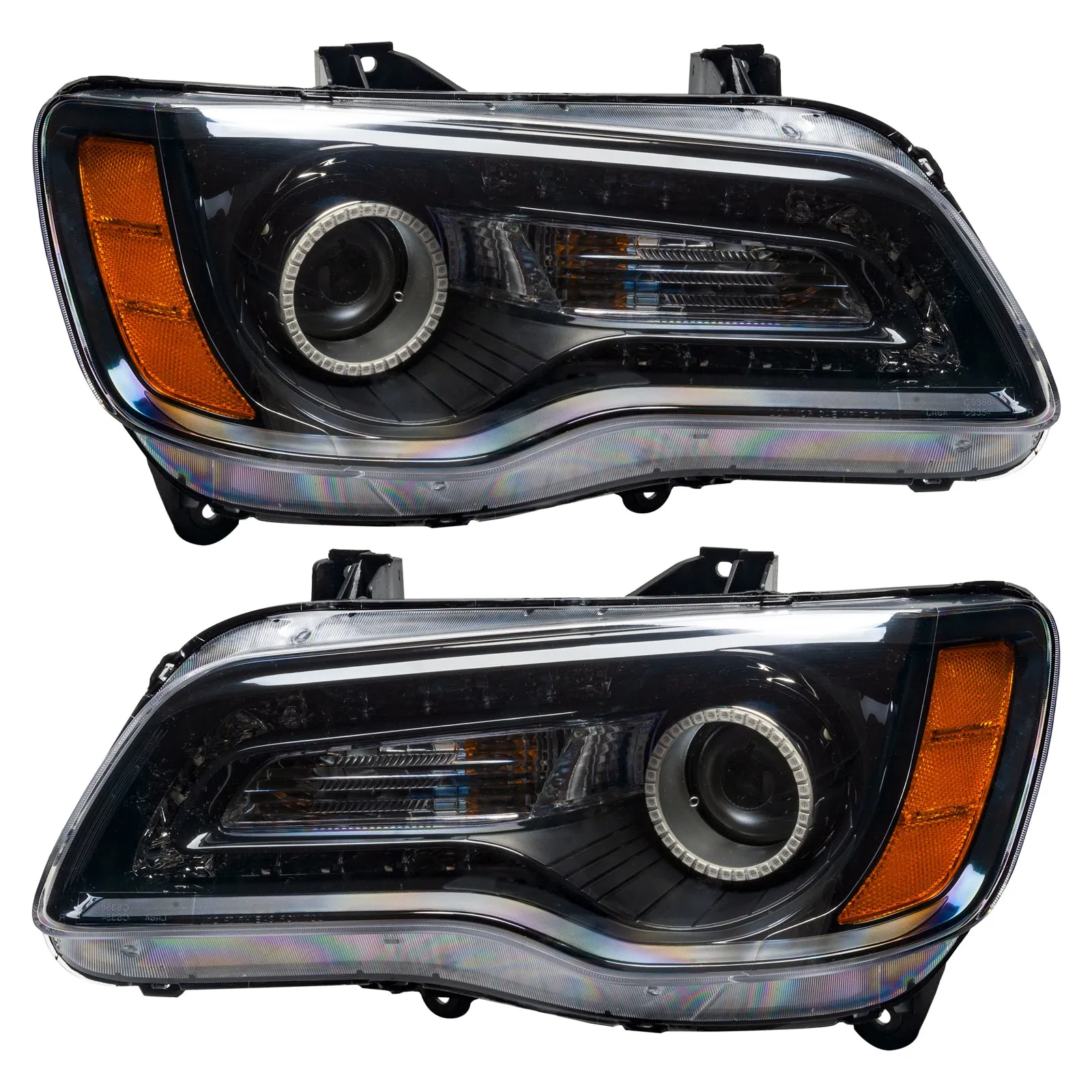 2011-2014 Chrysler 300C NON HID Pre-Assembled Headlights - Black Housing