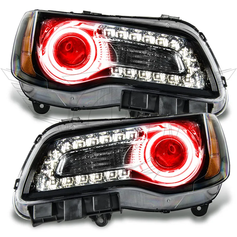 2011-2014 Chrysler 300C NON HID Pre-Assembled Headlights - Black Housing