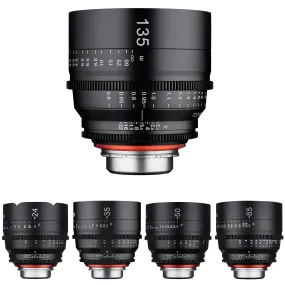 XEEN Pro High-Quality Cinema Lens Bundle - 24mm, 35mm, 50mm, 85mm, 135mm Lenses Set