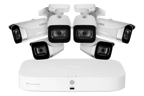 4K 8-channel 2TB Wired NVR System with 6 Cameras