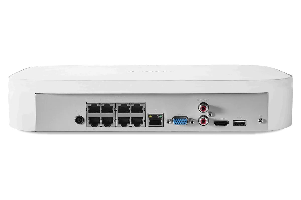 4K 8-channel 2TB Wired NVR System with 6 Cameras