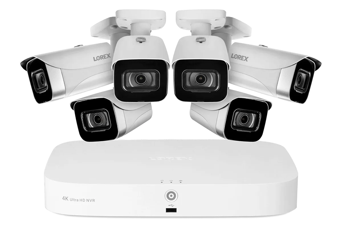 4K 8-channel 2TB Wired NVR System with 6 Cameras