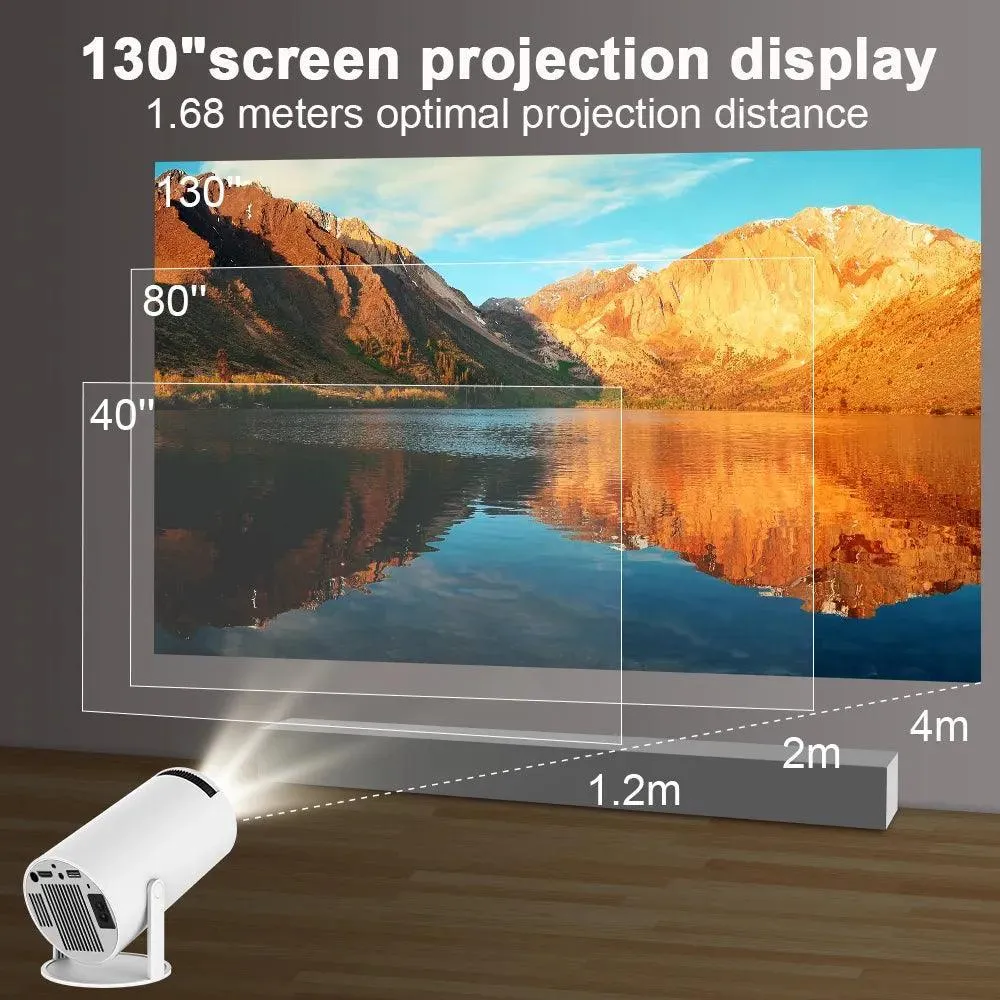 4K Android HY300 Wifi6 Projector: Ultimate Outdoor Cinema Experience : Crystal-Clear Images, BT5.0, Portable & Wifi6 Tech