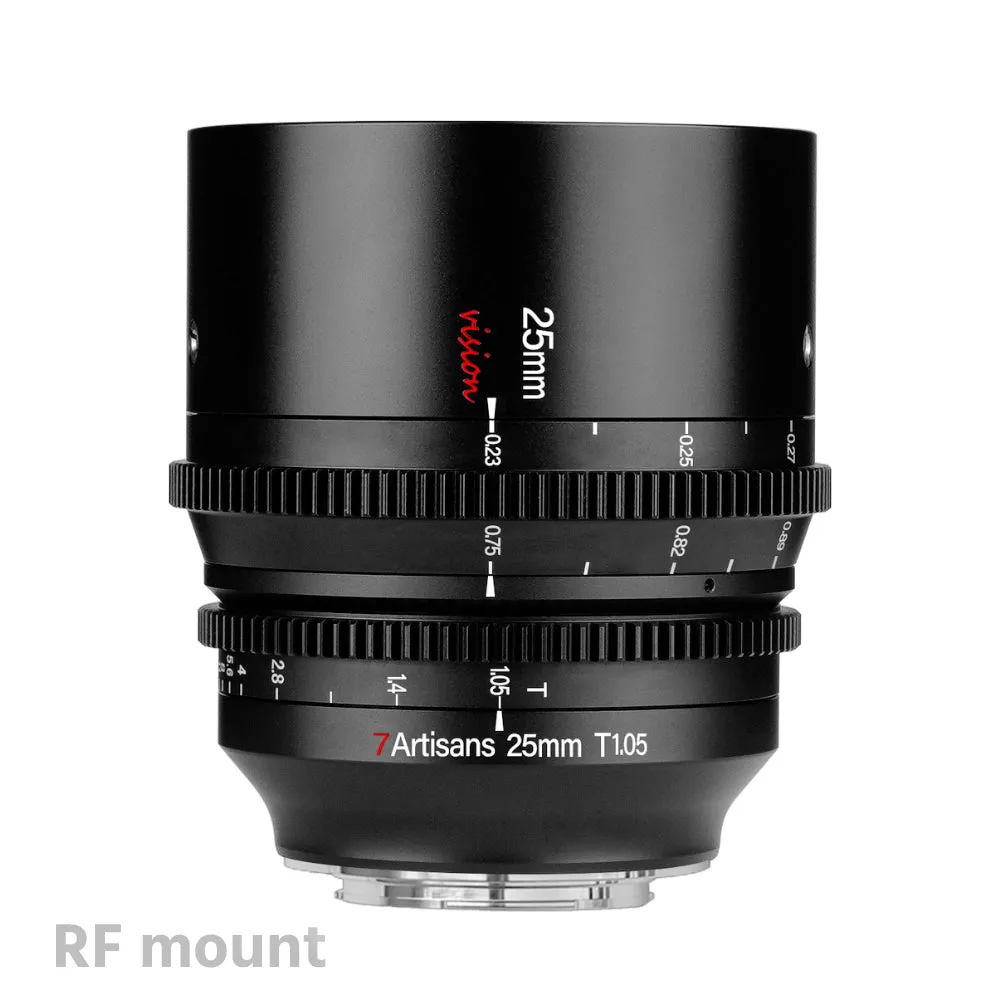 7Artisans 25mm T1.05 APS-C MF Cine Lens E/FX/RF/L/M43/Z cam Mount