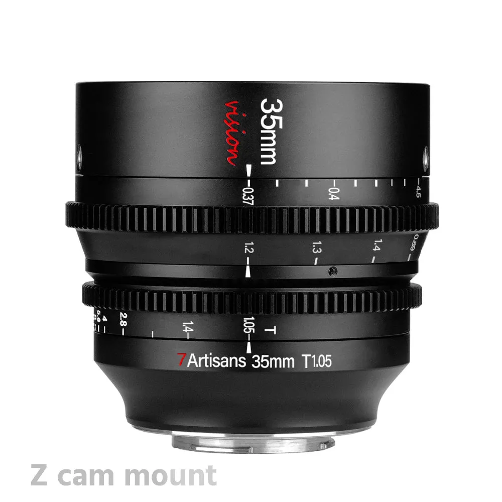 7Artisans 35mm T1.05 APS-C MF Cine Lens E/FX/RF/L/M43/Zcam Mount
