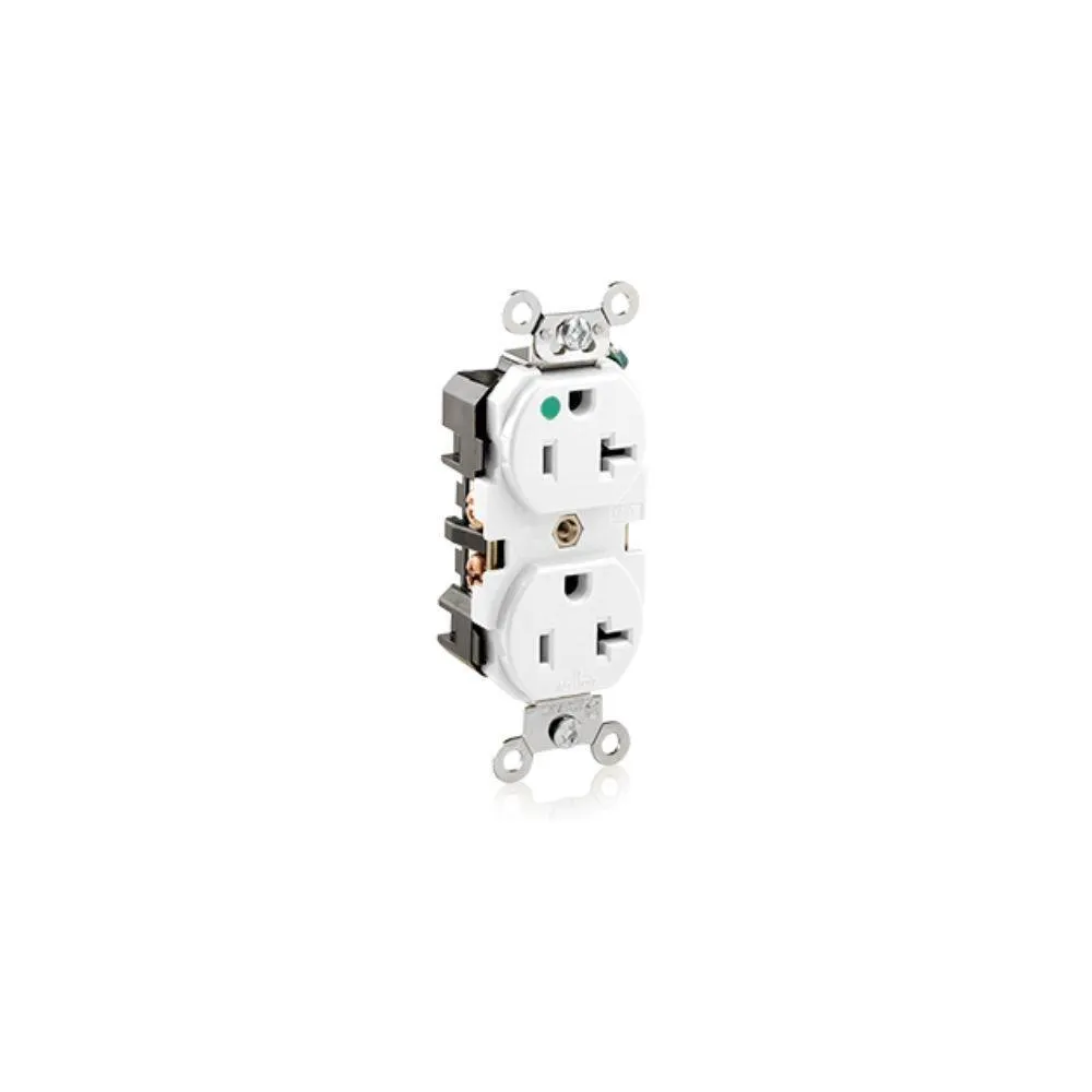 8300-W Leviton Duplex Receptacle, 20 Amp, 125 Volt - White