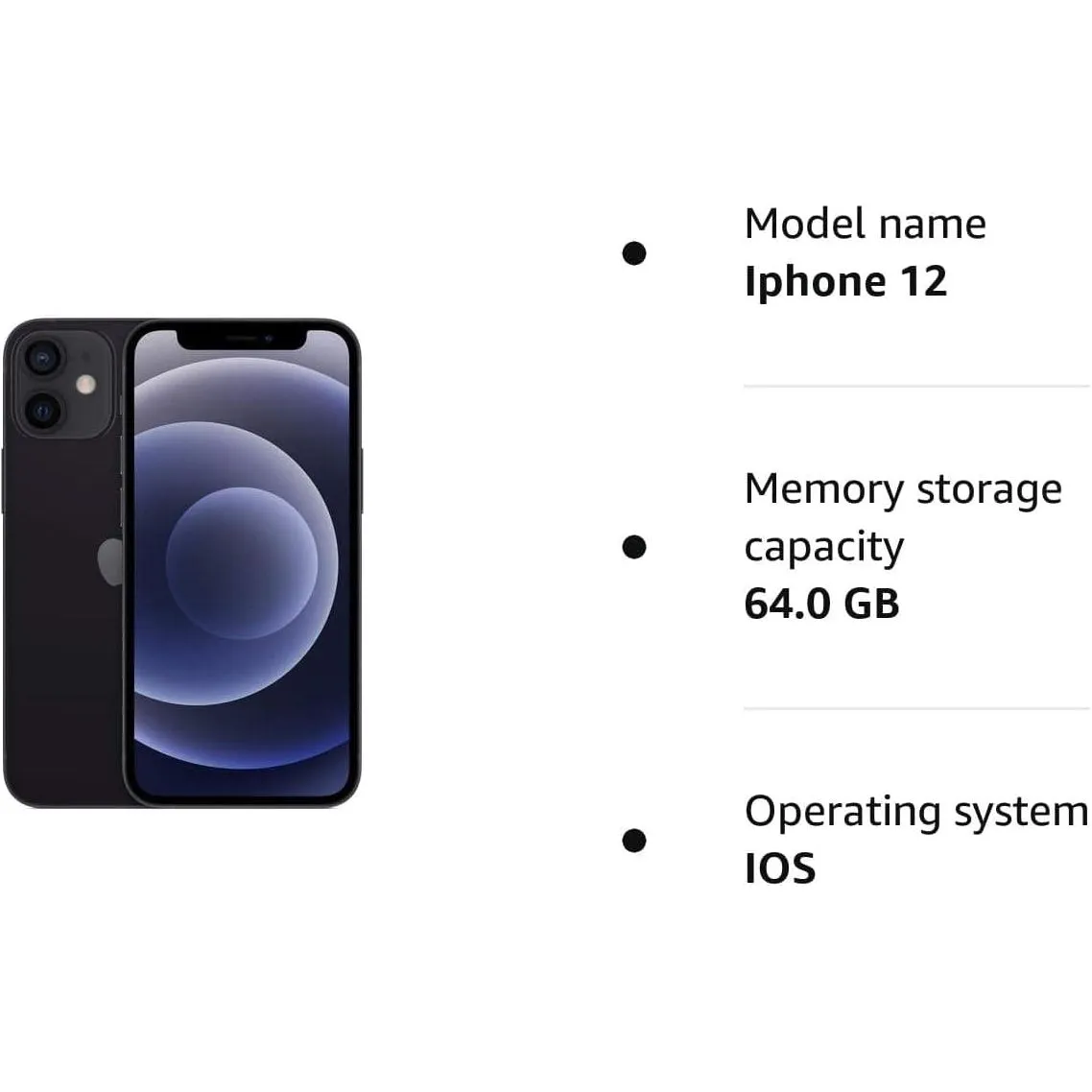 Apple iPhone 12 mini, 64GB - Black