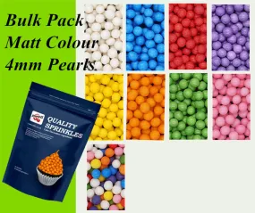 Bulk Pack 4mm Matt Pearls - Dairy Free Vegan Sprinkles Cake Decoration