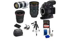 Canon EOS C100 Mark II  Dual Pixel CMOS AF 0202C002 Triple Lens Kit   More