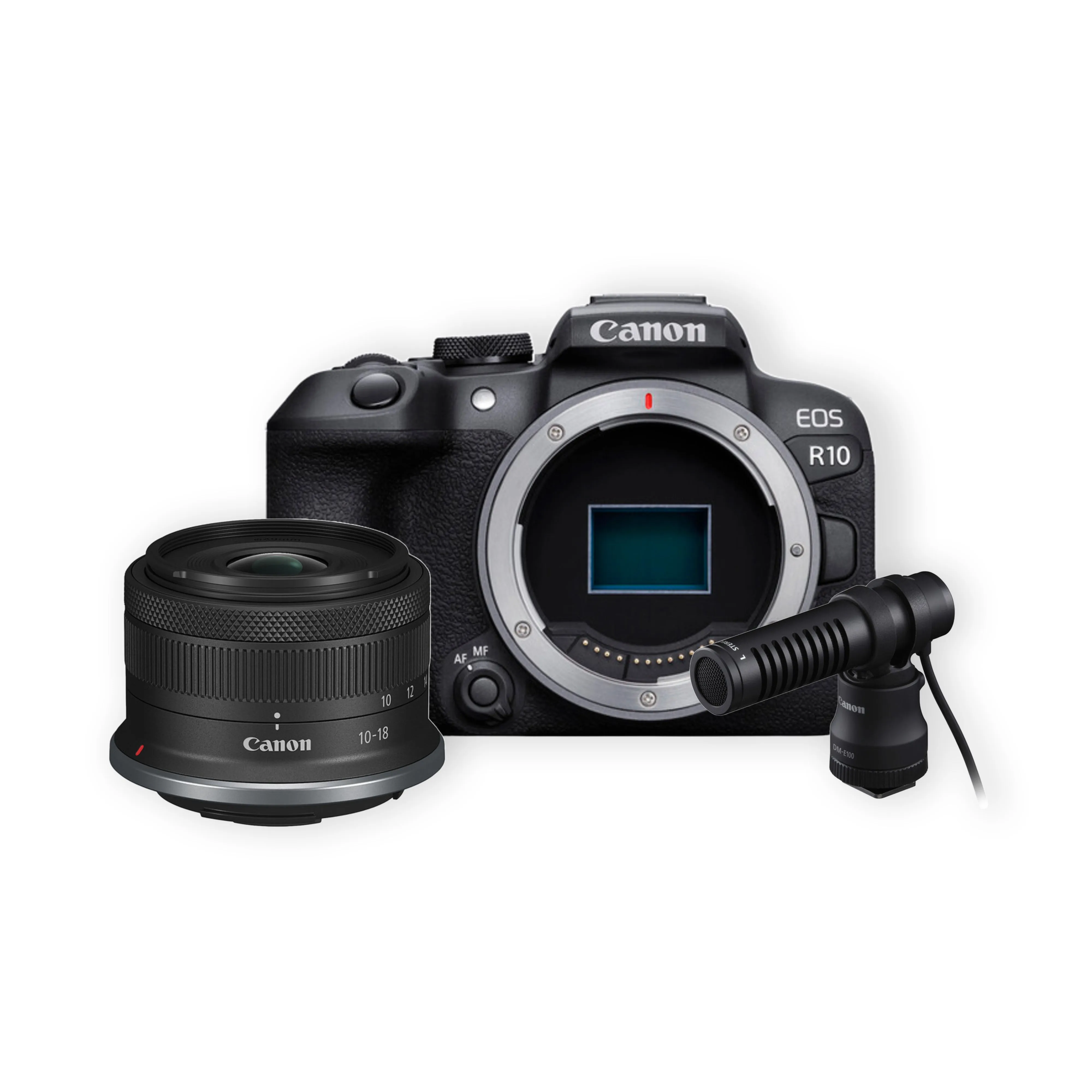 Canon EOS R10 Mirrorless Camera Kit with RF-S 10-18mm f/4.5-6.3 IS STM Lens   Canon DM-E100 Directional Microphone