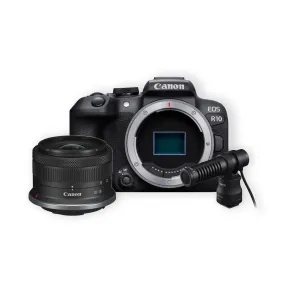 Canon EOS R10 Mirrorless Camera Kit with RF-S 10-18mm f/4.5-6.3 IS STM Lens   Canon DM-E100 Directional Microphone