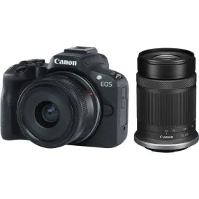 Canon EOS R50 Mirrorless Camera, RF-S 18-45mm f/4.5-6.3 IS STM   RF-S 55-210mm f/5-7.1 IS STM