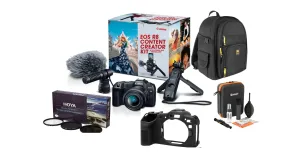 Canon EOS R8 Mirrorless Camera Content Creator Kit W/ Filter Kit   Deluxe Optics Care   MoreCC