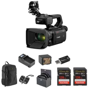 Canon XA75 4K UHD 1" Sensor Compact Pro 15x Zoom Camcorder Essential Accessories Kit