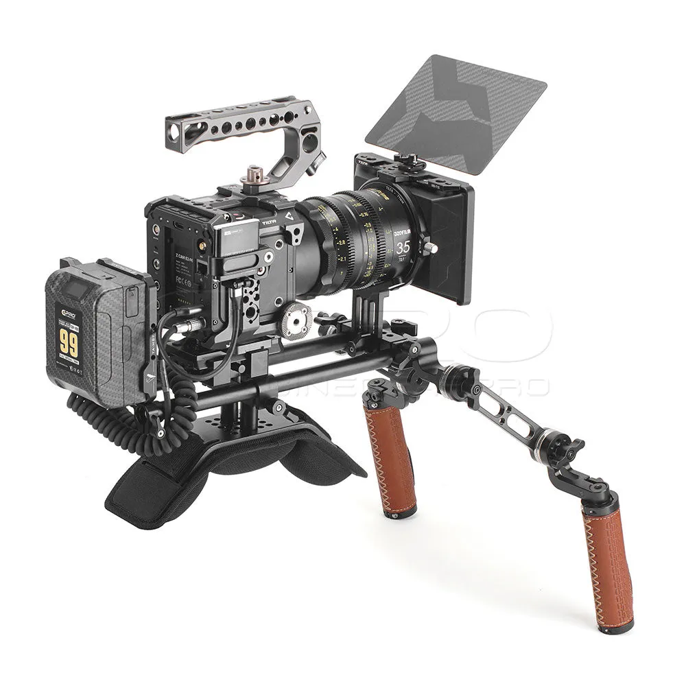CGPro Pro Camcorder Shoulder Rig With Manfrotto QR Base Plate & ARRI Rosette Dual Handgrip