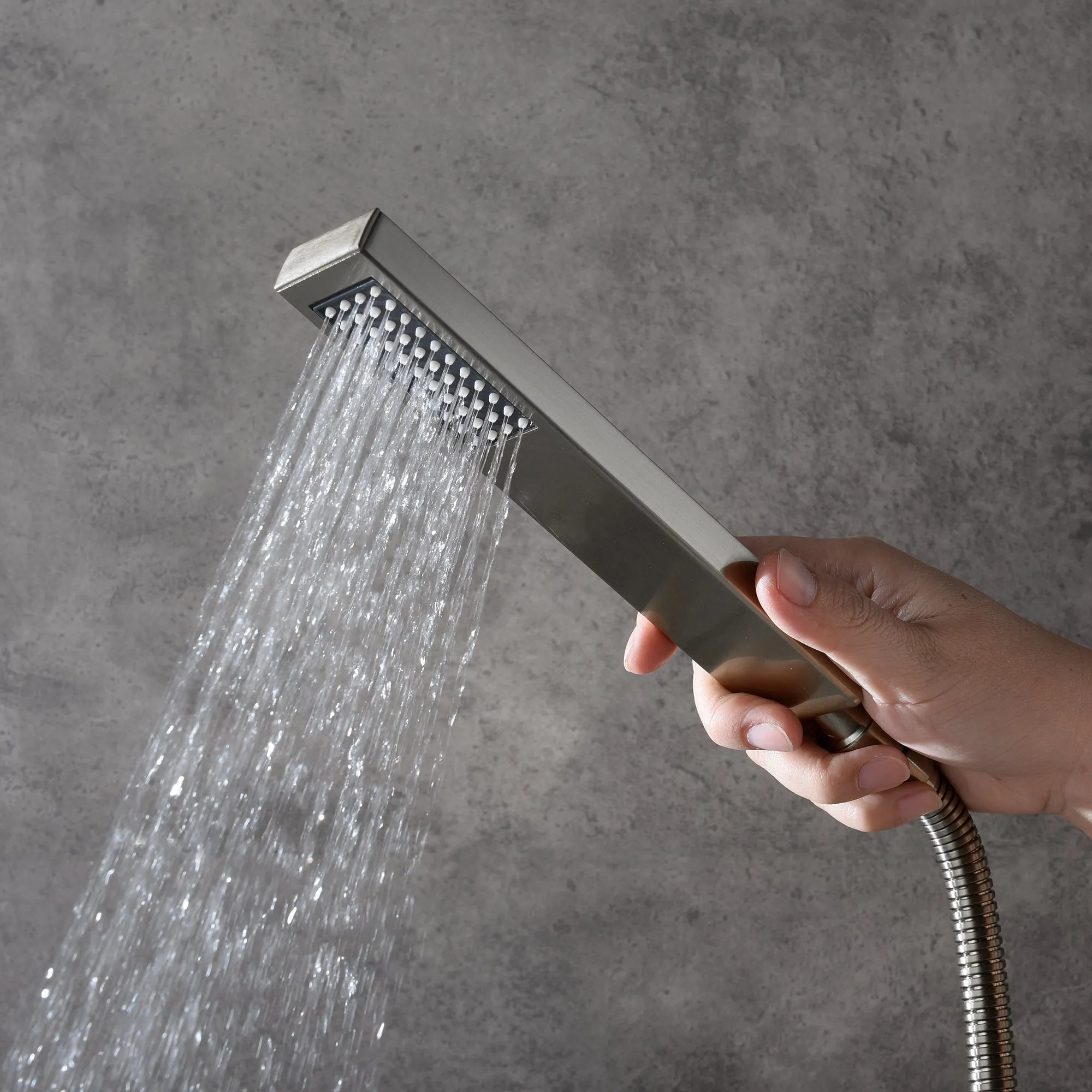Colorado|36"X 16" In Dual Showerhead 7 Functions Complete Led Music Shower System 6 Body Jets 2x Wall Mounted Rainfall Showerhead