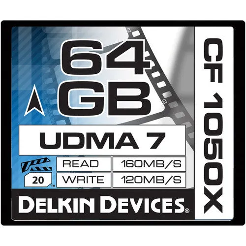 Delkin Devices 64GB Prime CF 1050X Compact Flash Memory Card UDMA 7