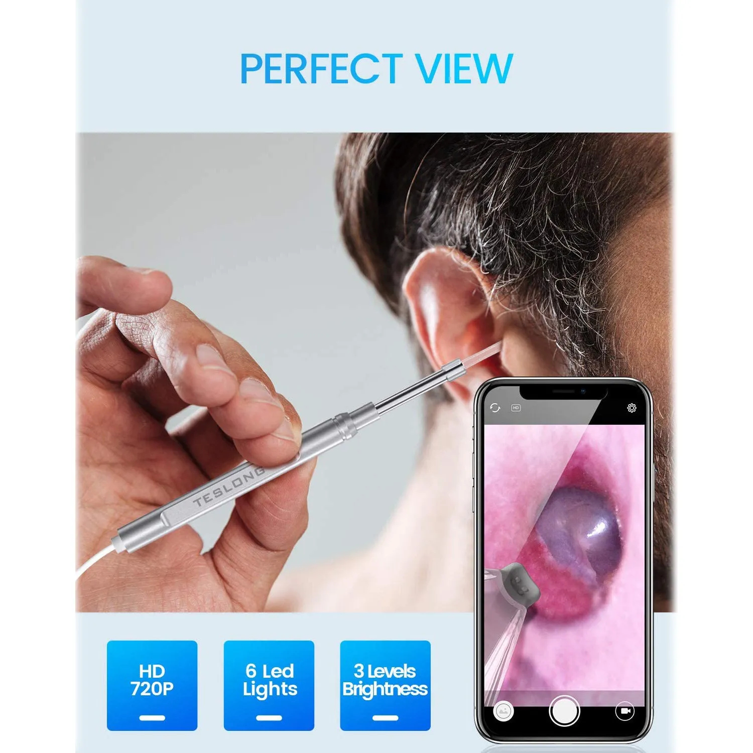 Digital Otoscope Camera with Light