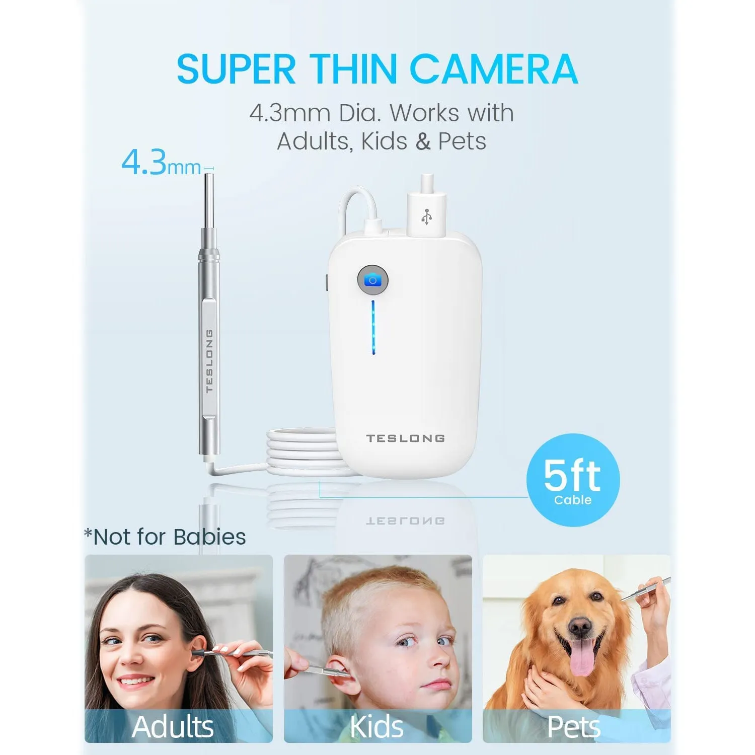 Digital Otoscope Camera with Light