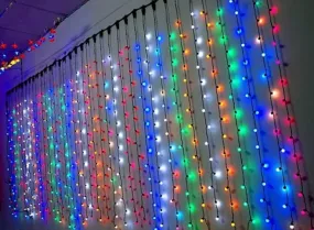 Dwarakesh Enterprises® 1 high Brightness Waterproof Waterfall 150 Led Water Dropping Simulation Hanging led tealight Candle for Home Decoration (8 Modes,11 * 7 feet)