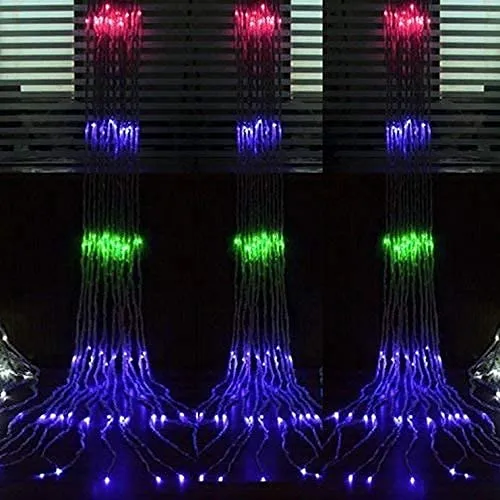 Dwarakesh Enterprises® 1 high Brightness Waterproof Waterfall 150 Led Water Dropping Simulation Hanging led tealight Candle for Home Decoration (8 Modes,11 * 7 feet)