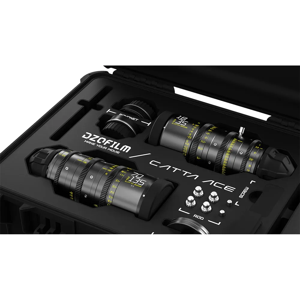 DZOFILM CATTA ACE 18-35 & 70-135mm T2.9 FF Cine Zoom Dual Lens Bundle PL&EF interchangeable Mount