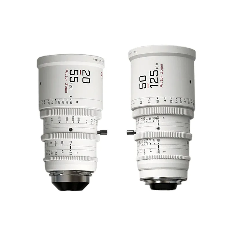 DZOFILM Pictor Zoom Dual Lens Bundle 20-55mm   50-125mm T2.8 Limited Edition (PL&EF interchangeable Mount, White)