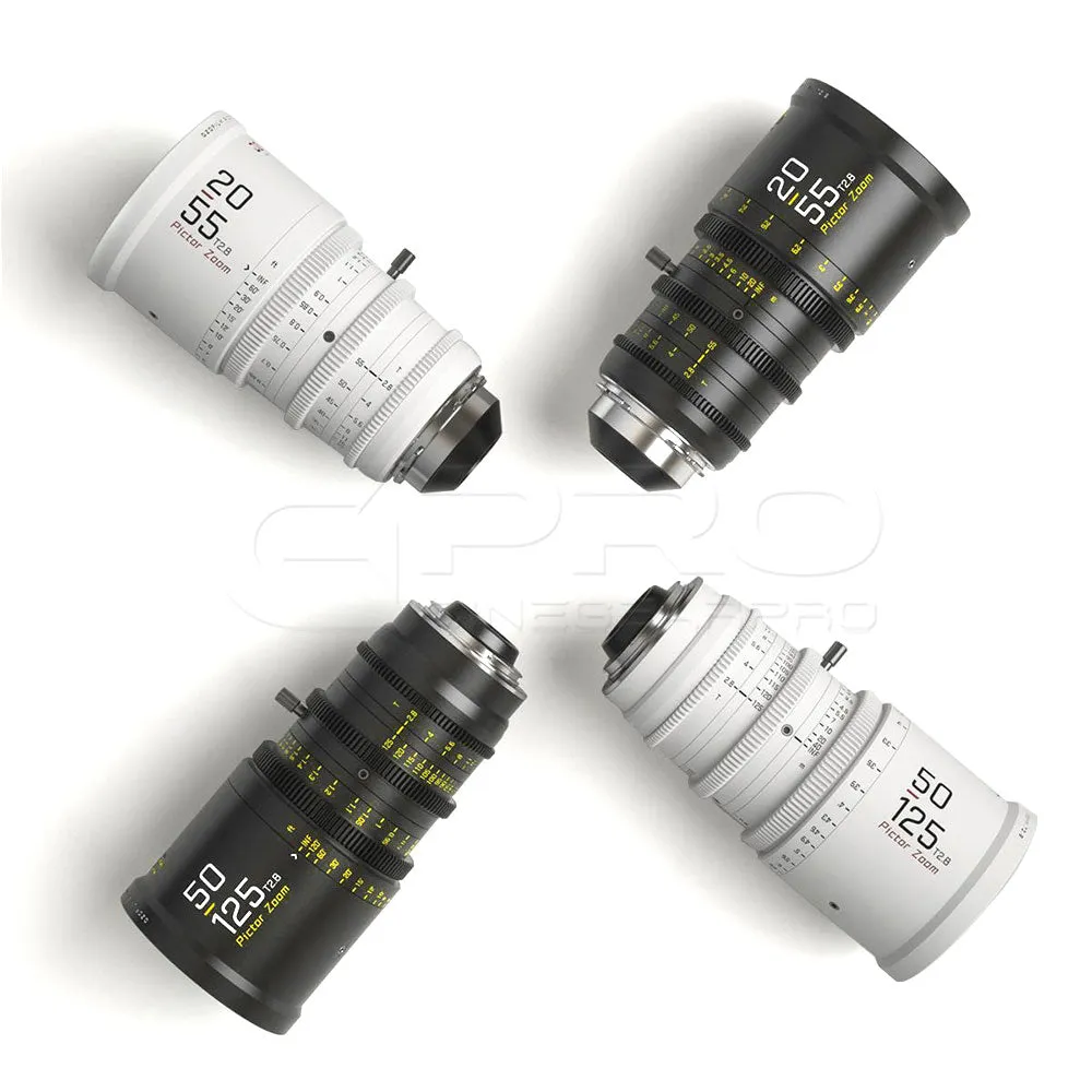DZOFILM Pictor Zoom Dual Lens Bundle 20-55mm   50-125mm T2.8 Limited Edition (PL&EF interchangeable Mount, White)