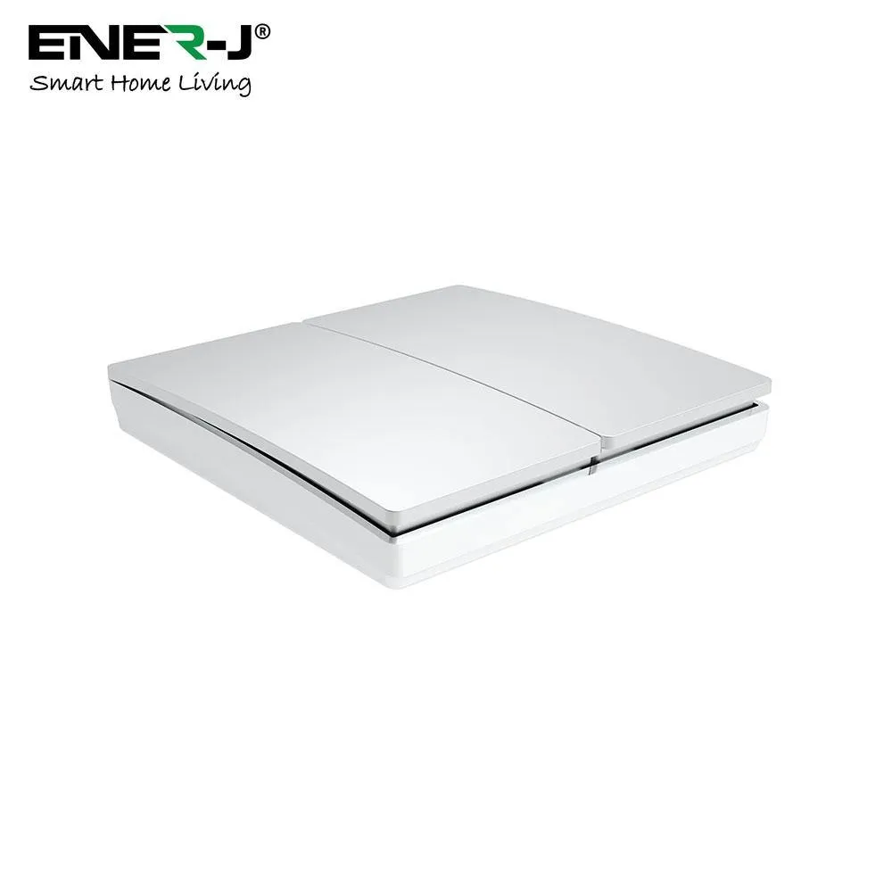 ENERJ 2 Gang Wireless Kinetic Switch ECO RANGE, Silver Body