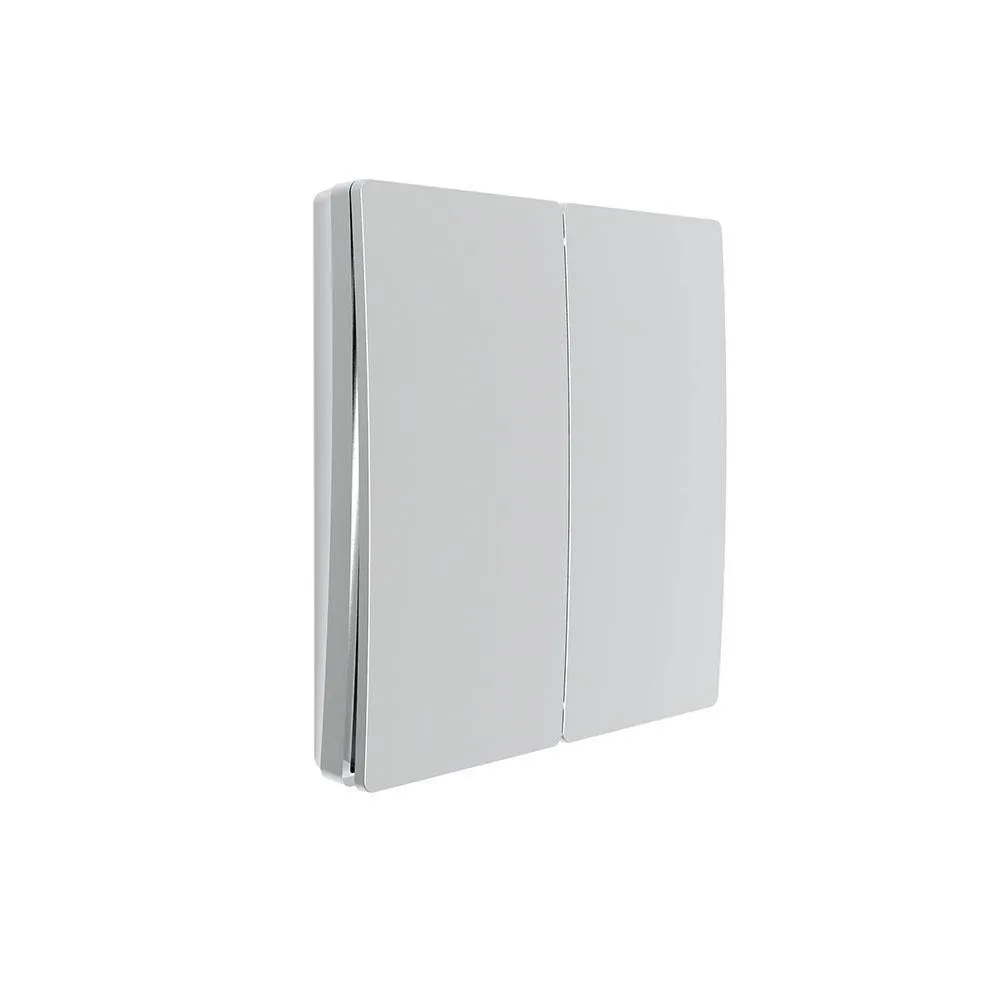 ENERJ 2 Gang Wireless Kinetic Switch ECO RANGE, Silver Body