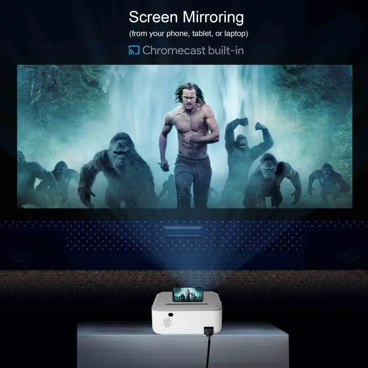 FHD 1080P Mini LCD Smart Projector with 700 ANSI Lumens and Android TV 11