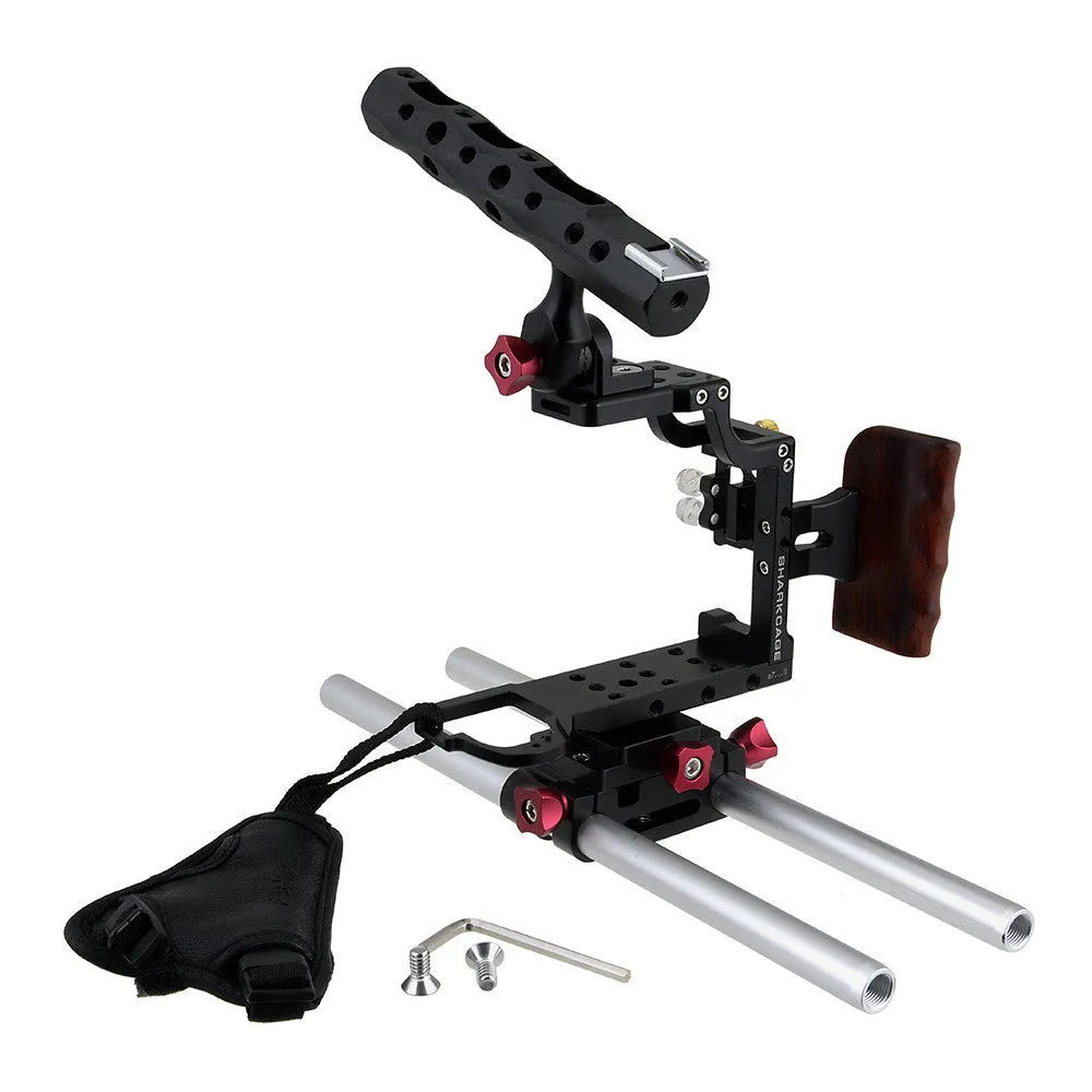Fotodiox Pro Cinema Sharkcage for Sony α7II-Series Cameras (α7 II, α7R II, α7S II) - Skeleton Housing, Protective Video Cage